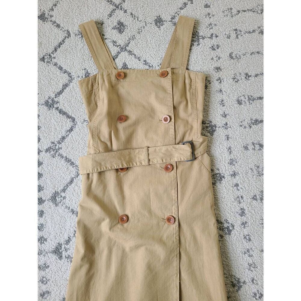 Madewell Mini Dress Womens 0 Beige Sleeveless Double Breasted Strapped Stylish - Picture 3 of 7